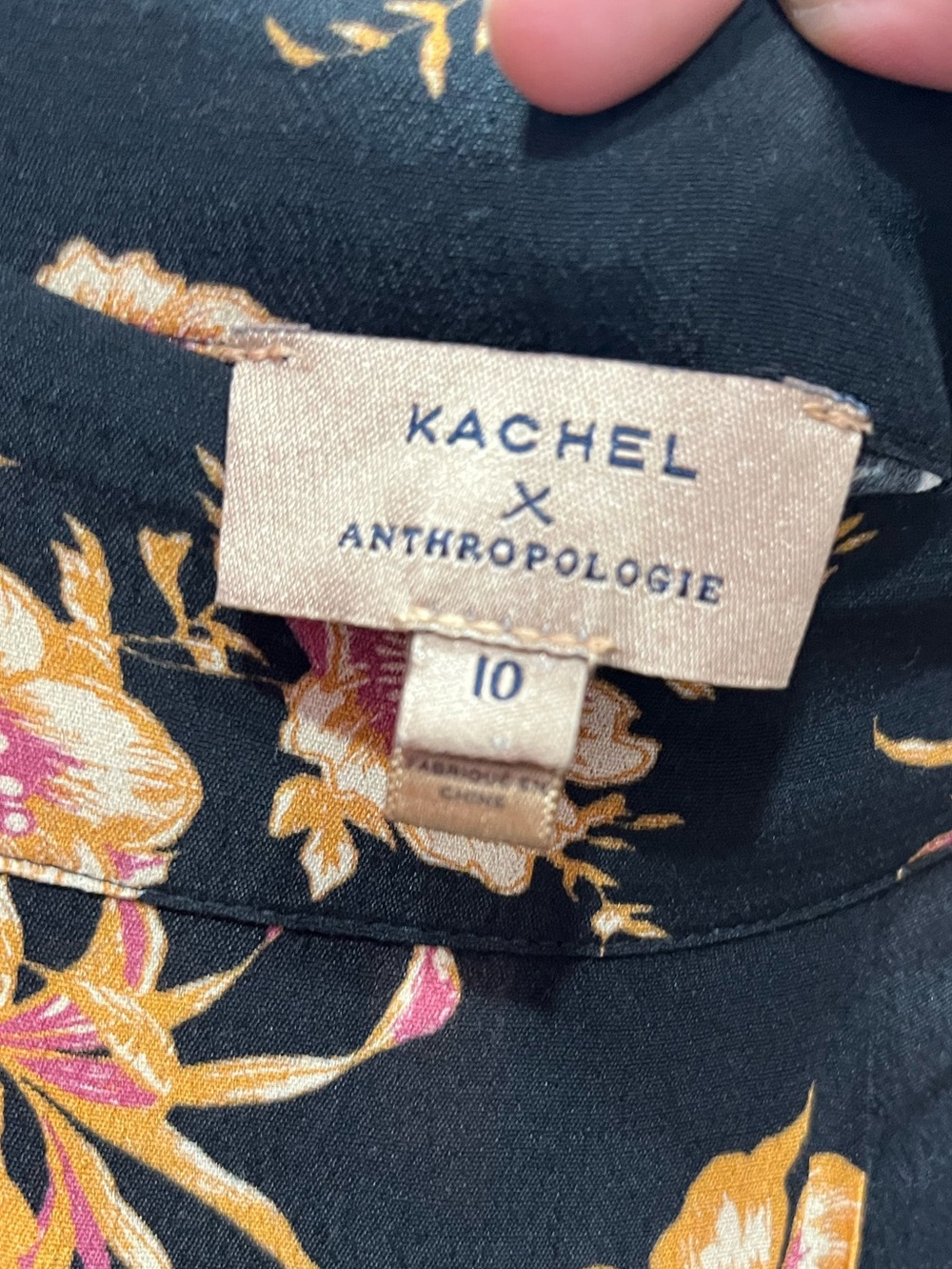 Anthropologie x Kachel Black Floral Cropped Wide-Leg Pants Sz. 10 - Picture 5 of 11